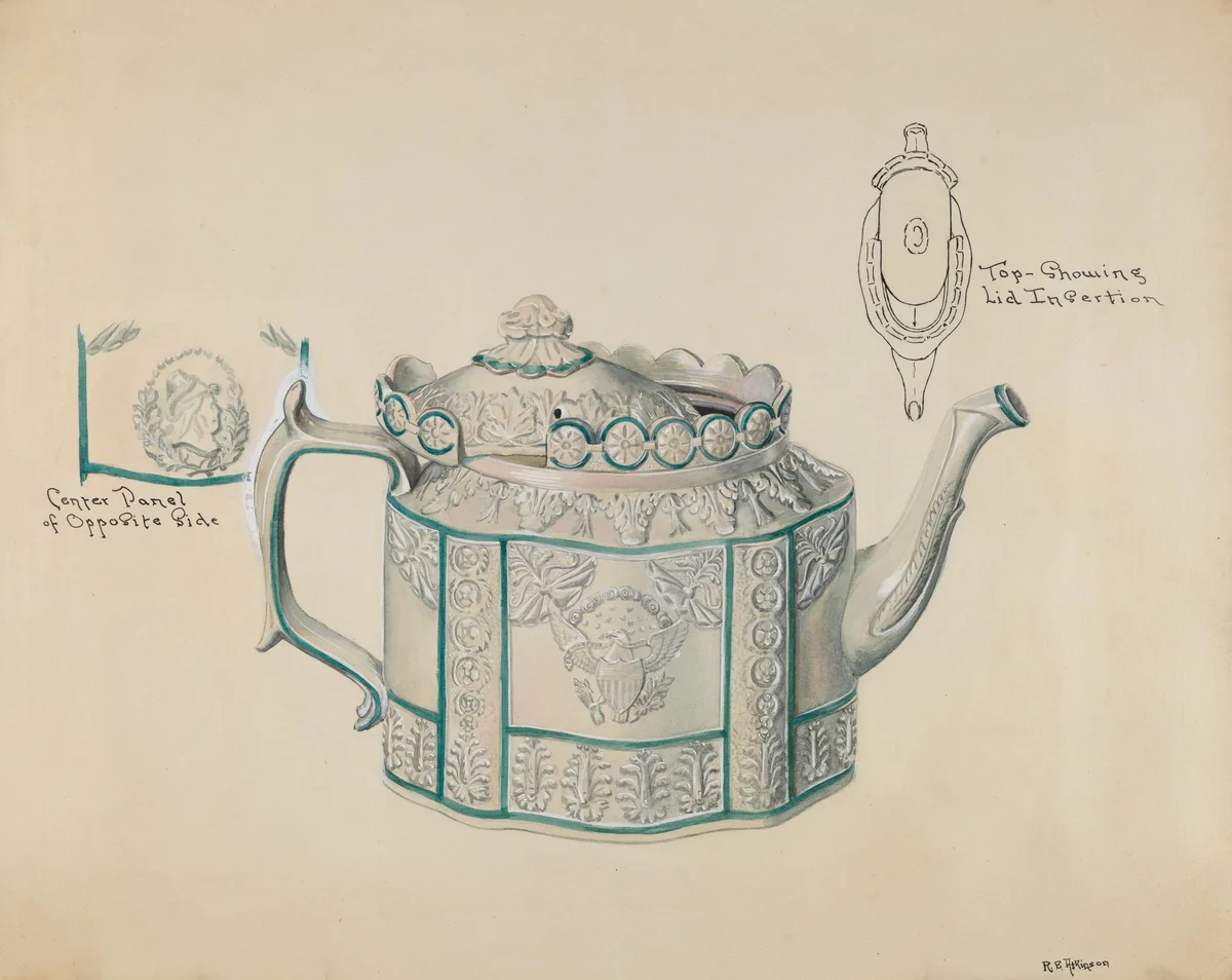 Teapot by Ralph Atkinson, index of american design, 1936