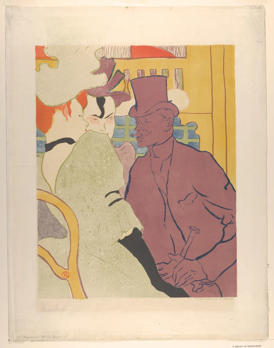 The Englishman at the Moulin Rouge by Henri de Toulouse-Lautrec, print, 1892