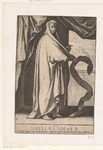 Sibille van Cumae by Raffaello Schiaminossi, print, 1606-1609