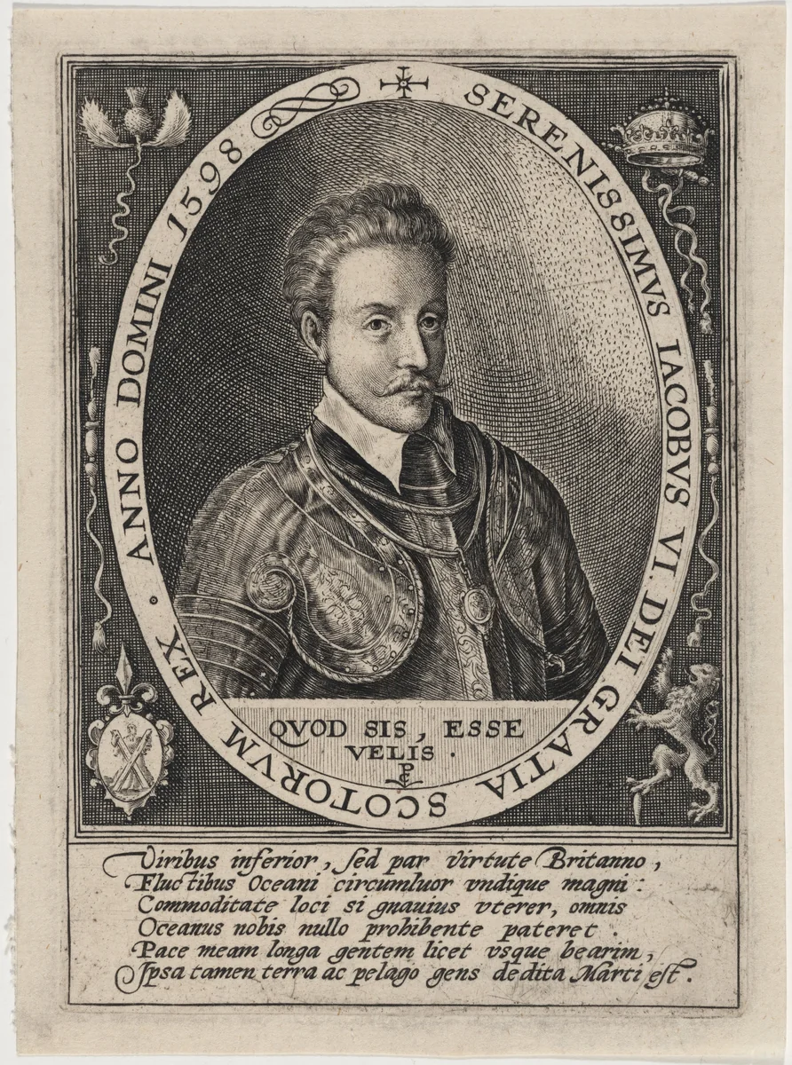 James I, as King of Scotland by Crispijn van de Passe I, print, 1598