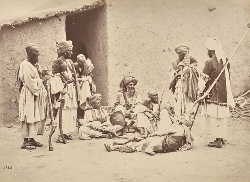 Group of Natives from Near Khyber Pass by John Burke, photograph, 1878-1880