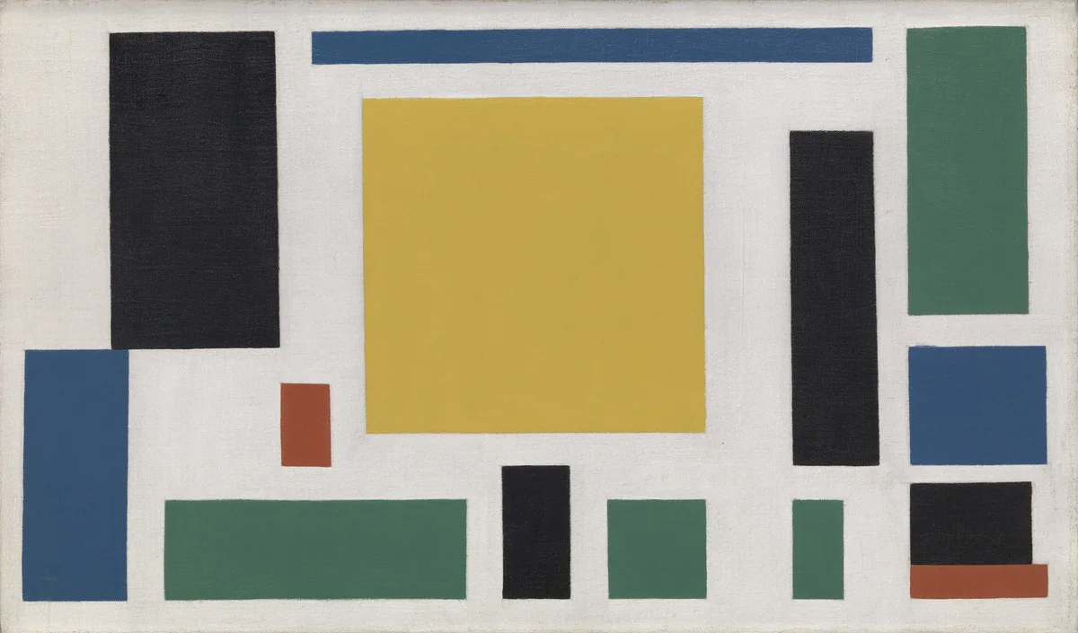 Composition VIII (The Cow) by Theo van Doesburg, painting, 1918