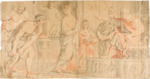 Condemnation of Saint Cecilia by Domenichino, drawing, 1616-1799