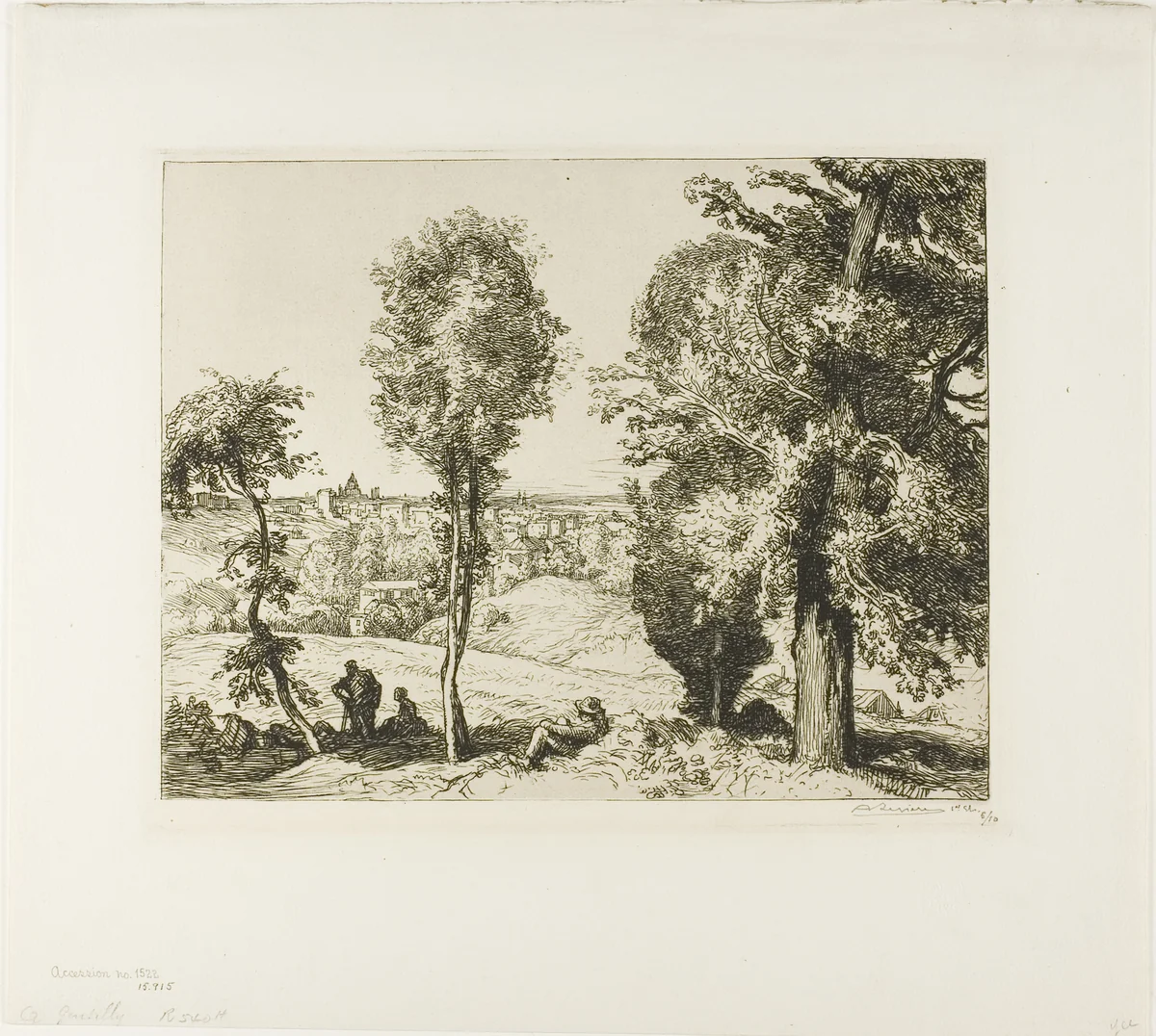 To Gentilly by Louis Auguste Lepère, print, 1910