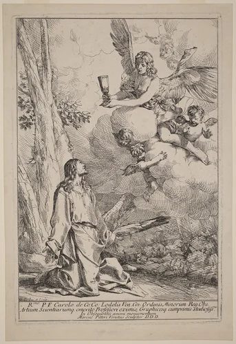 Christ on the Mount of Olives by Giulio Carpioni, print, 1613-1678