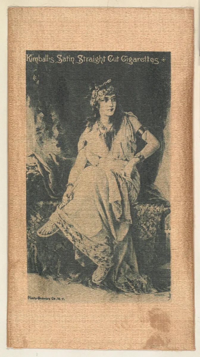Seated woman (on brown silk), from the Girl Art Subjects series (N193) issued by Wm. S. Kimball & Co. by William S. Kimball & Company, print, 1887-1894