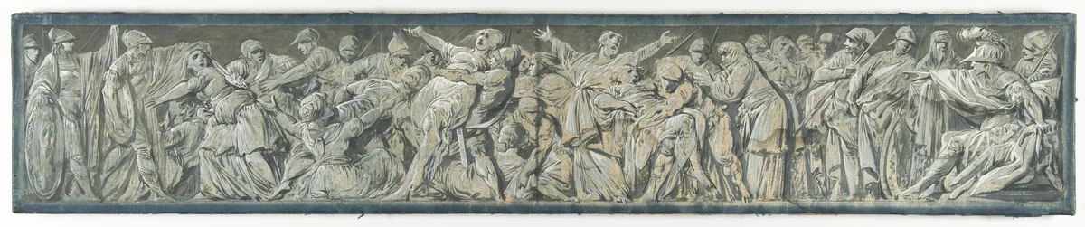 The Rape of the Sabines by Jacques Gamelin, drawing, 1750-1803