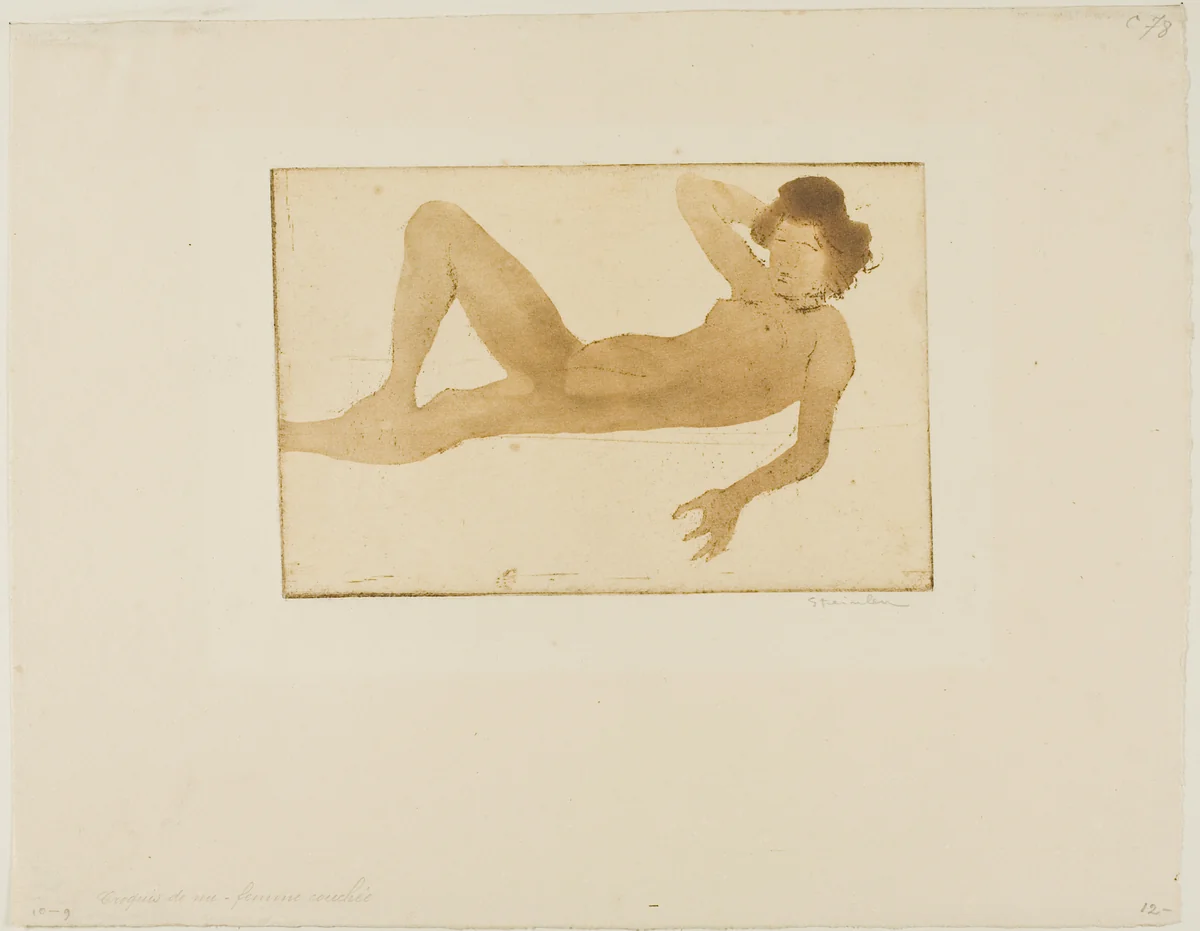 Reclining Woman by Théophile Alexandre Steinlen, print, 1902