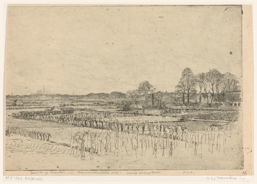 Bollenvelden aan de Bloemendaalseweg tussen Bloemendaal en Overveen by Wijnand Otto Jan Nieuwenkamp, print, 1899