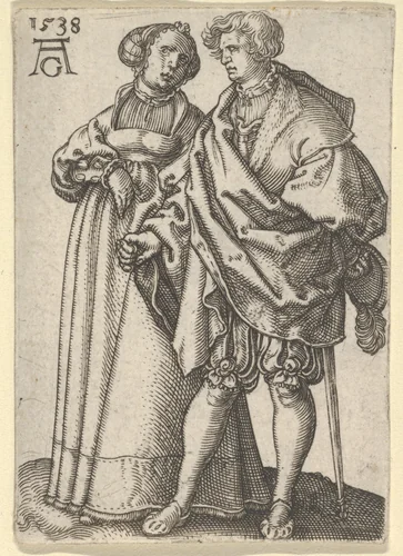 Dancing Couple, from "The Small Wedding Dancers" by Heinrich Aldegrever, print, 1538