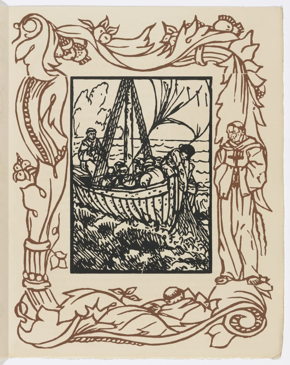 Plate (page 141) from Les Petites Fleurs de St. François (The Little Flowers of St. Francis) by Émile Bernard, illustrated book, 1928