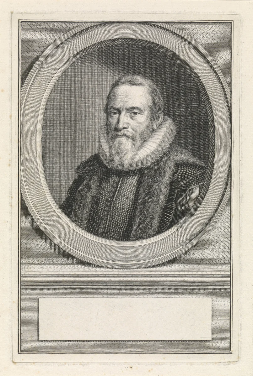 Portret van Johan van Oldenbarnevelt by Jacob Houbraken, print, 1747-1759
