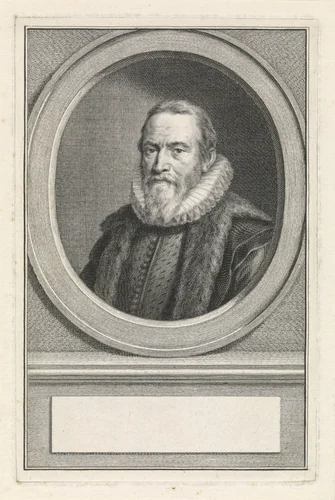 Portret van Johan van Oldenbarnevelt by Jacob Houbraken, print, 1747-1759