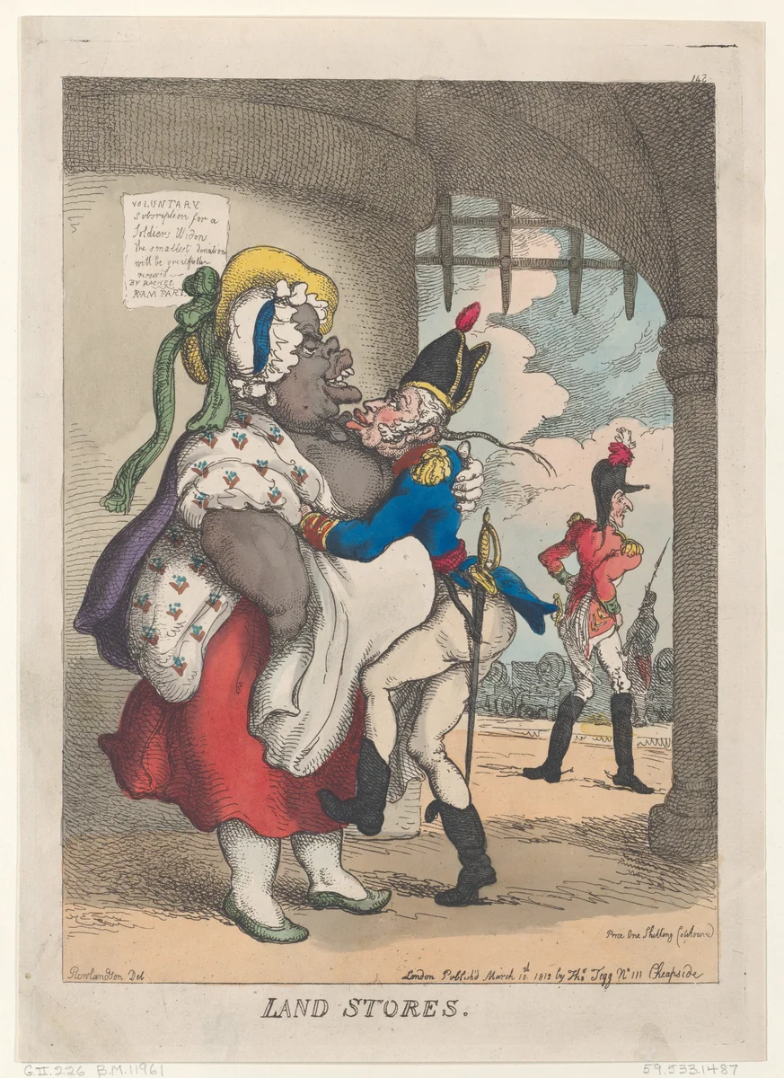 Land Stores by Thomas Rowlandson, print, 1812