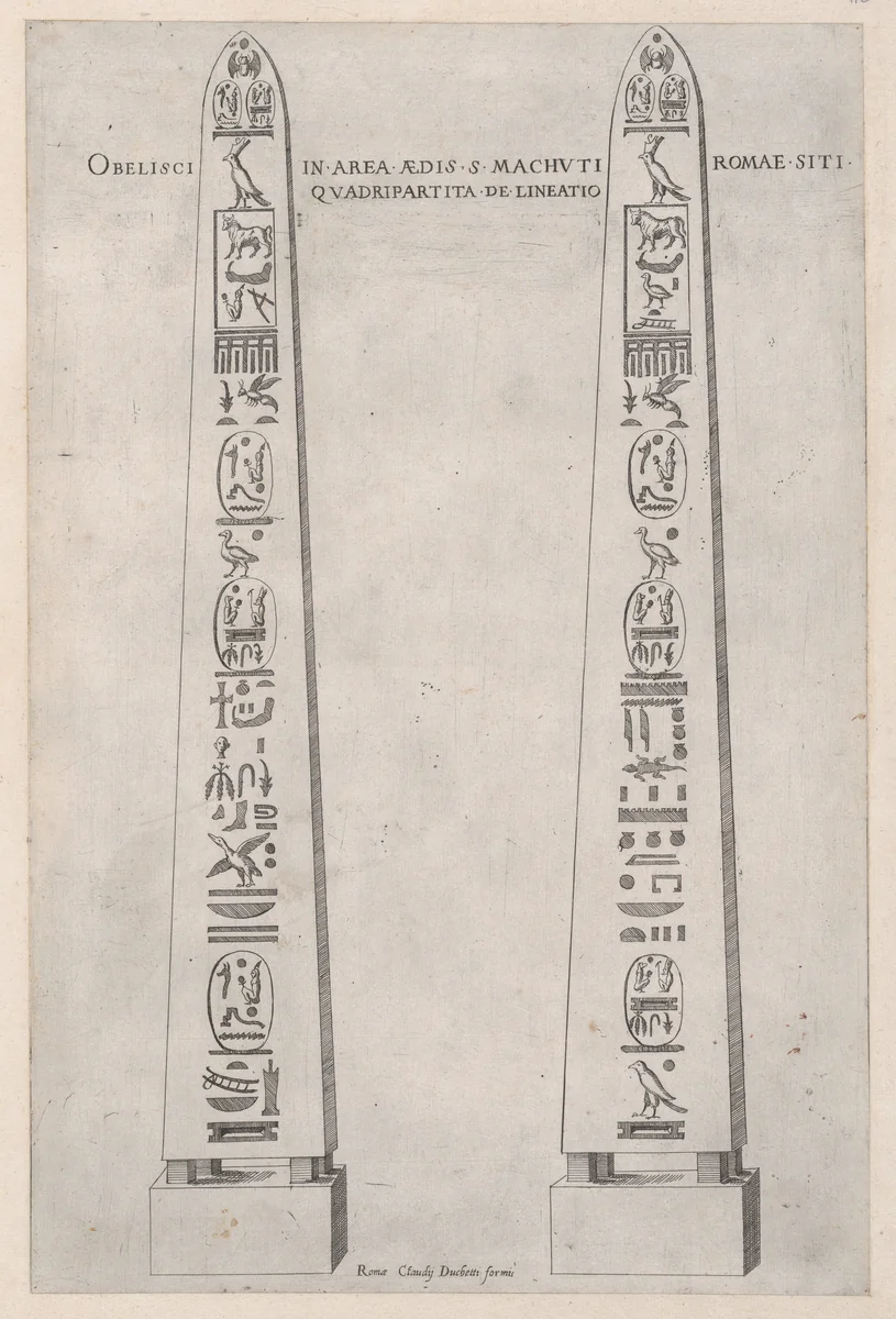Egyptian Obelisk, from "Speculum Romanae Magnificentiae" by Etienne DuPérac, print, 1540-1585