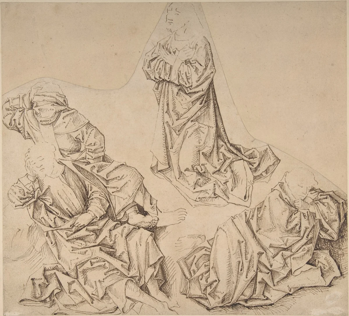 Christ in Gethsemane by anonymous, drawing, 1480-1500