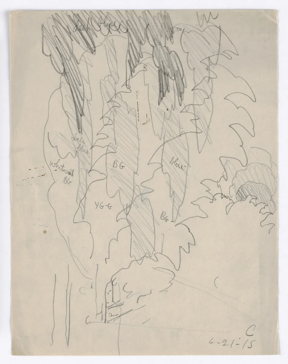 Untitled (Dropping Tree Branches) by Charles Burchfield, drawing, 1915