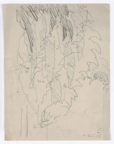 Untitled (Dropping Tree Branches) by Charles Burchfield, drawing, 1915