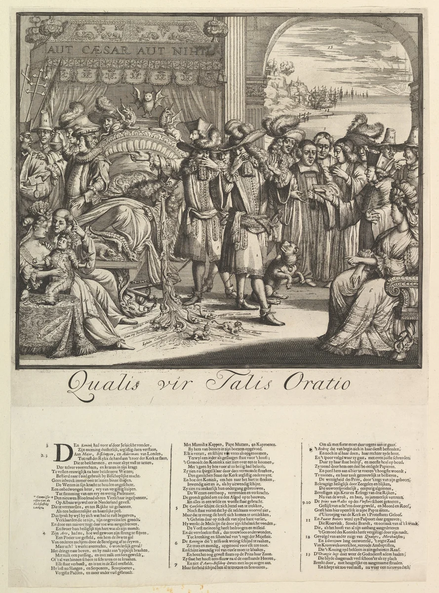 Qualis vir Talis Oratio by Romeyn de Hooghe, print, 1660-1708