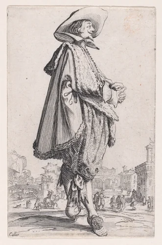 Le Gentilhomme aux Mains Jointes (The Gentleman with his Hands Joined), from "La Noblesse" (The Nobility) by Jacques Callot, print, 1618-1628