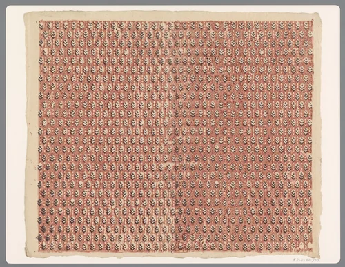 Blad met alternerend strooipatroon van bloem en stippen by anonymous, print, 1750-1900