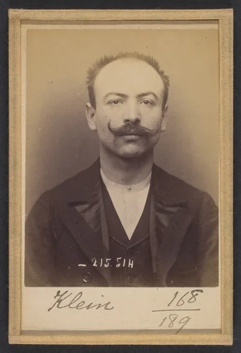 Klein. Louis. 25 ans, né le 8/8/67 à Colmar (Alsace). Employé de commerce. Anarchiste. 11/3/94. by Alphonse Bertillon, photograph, 1894