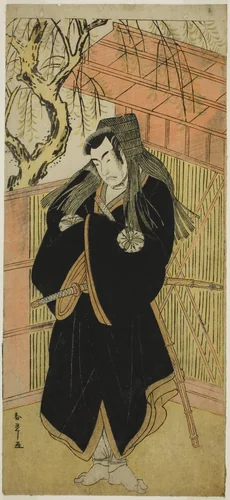 The Actor Matsumoto Koshiro IV as Matsuo-maru (?) in the Play Sugawara Denju Tenarai Kagami (?), Performed at the Nakamura Theater (?) in the Fourth Month, 1779 (?) by Katsukawa Shunsho (勝川 春章), print, 1774-1784