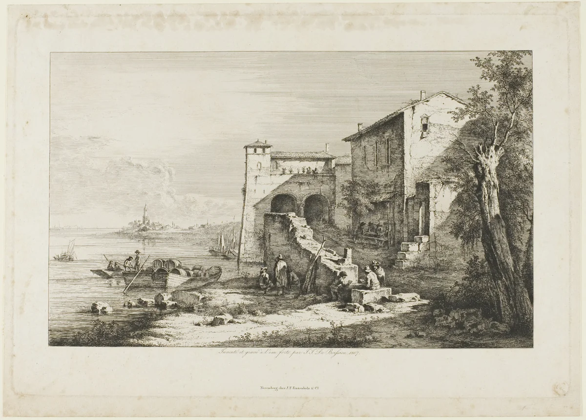 Old Customs House on the Tiber by Jean Jacques de Boissieu, print, 1807