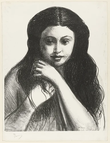Head of a Girl With Black Hair (Femme avec cheveux noir) from Metamorphoses by André Derain, print, 1927