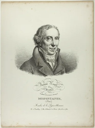 Portrait of Réné Desfonataines by Jules Boilly, print, 1820