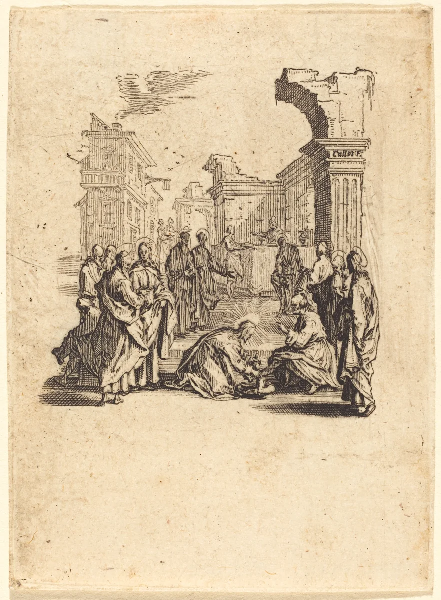 Christ Washing the Feet of the Apostles by Jacques Callot, print, 1624-1625
