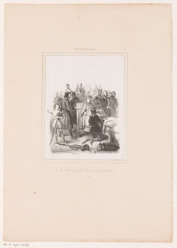 Vrede getekend op het bed van Willem de Goede by Herman ten Kate, print, 1842
