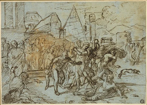 Stoning of Saint Stephen by Raymond de Lafage, drawing, 1676-1684