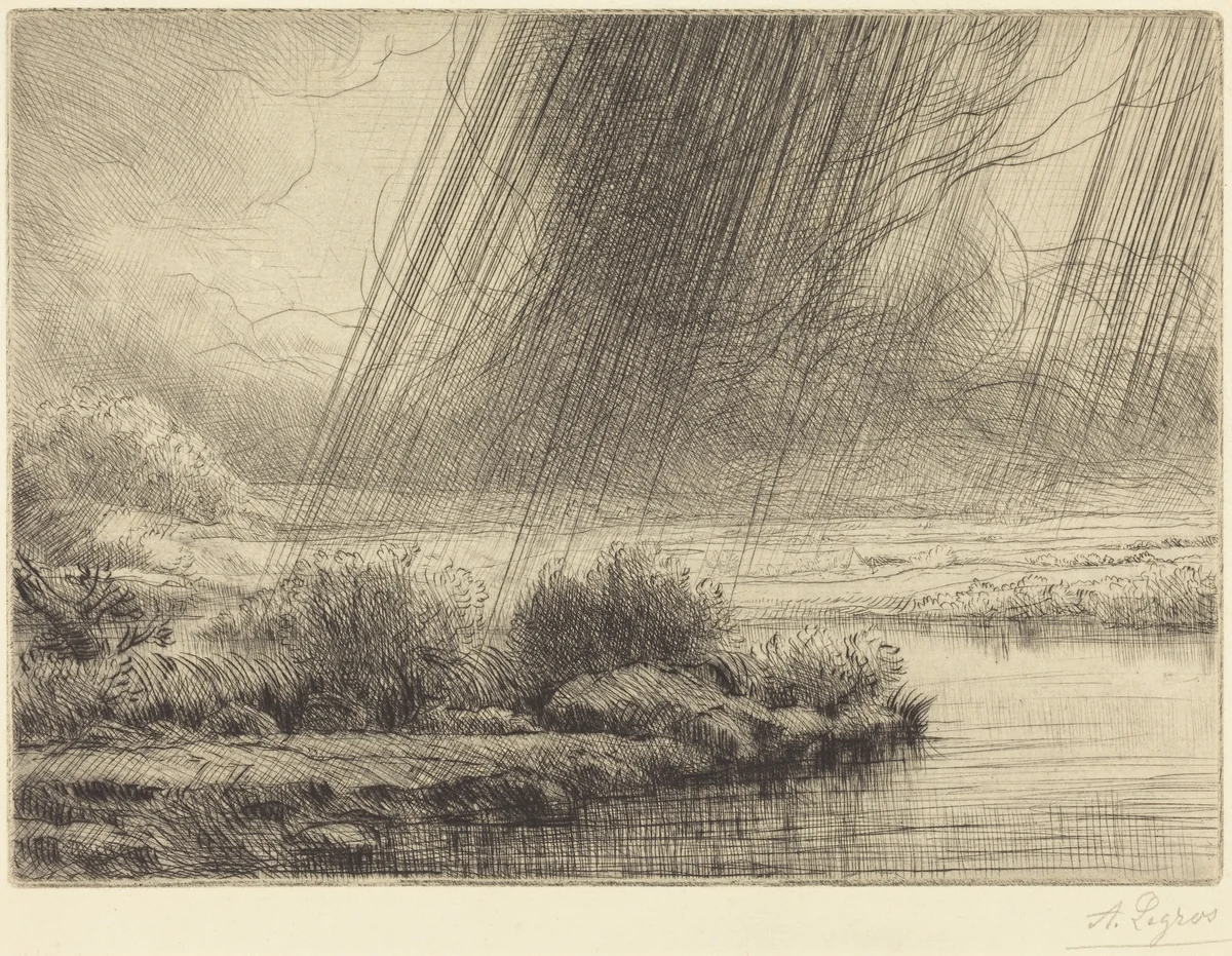 Storm (Un orage) by Alphonse Legros, print, 1837-1911