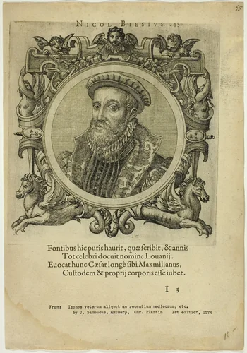 Portrait of Nicolaus Biesius by Unknown Artist, print, 1574