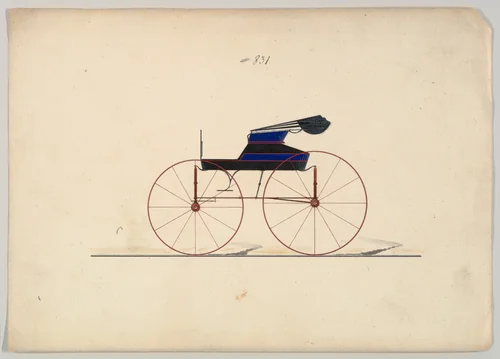 Design for Wagon, no. 831 by Brewster & Co., drawing, 1850-1870