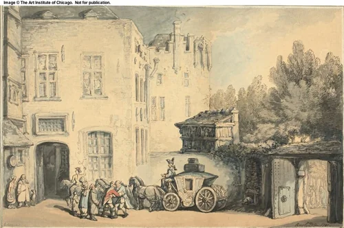 Post House in Cologne by Thomas Rowlandson, painting, 1791