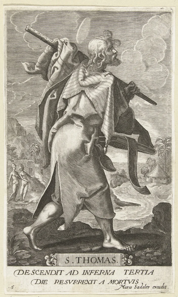 Apostel Tomas by Johan Barra, print, 1591-1629