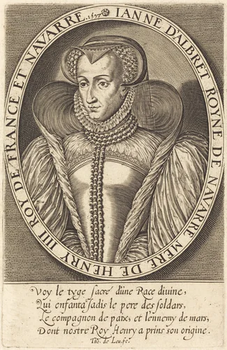 Jeanne d'Albret, Queen of Navarre by Thomas de Leu, print, 1597