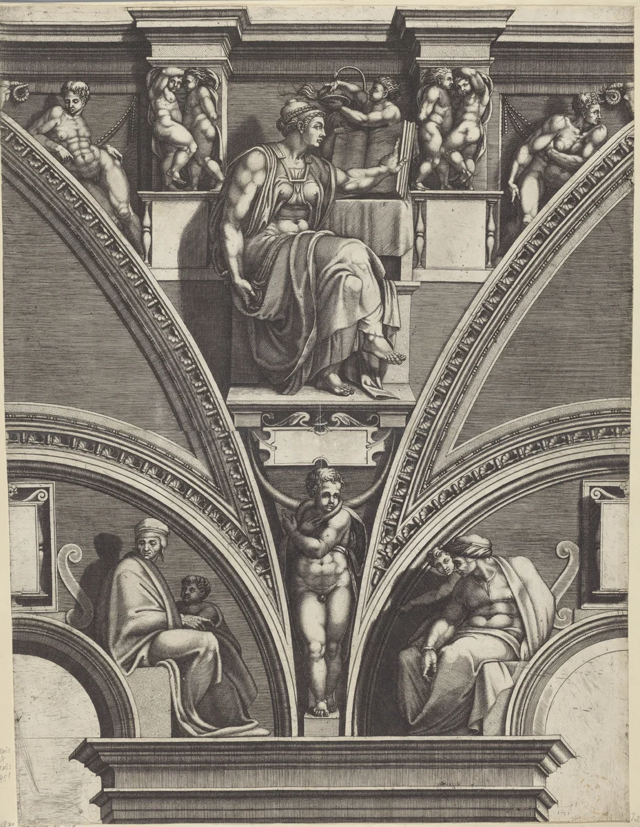 Sibille van Erythrae by Giorgio Ghisi, print, 1530-1582