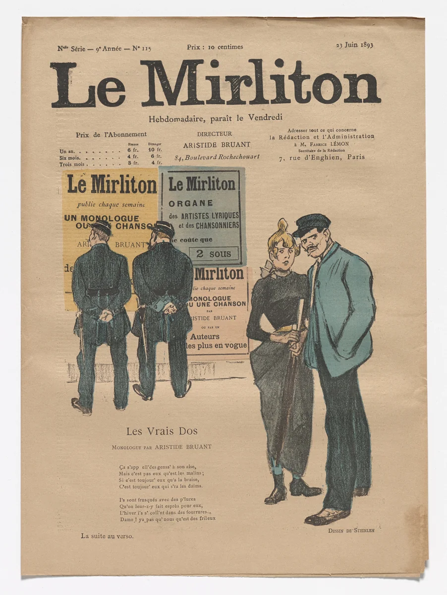 Le Mirliton, no. 115 by Théophile-Alexandre Steinlen, periodical, 1893