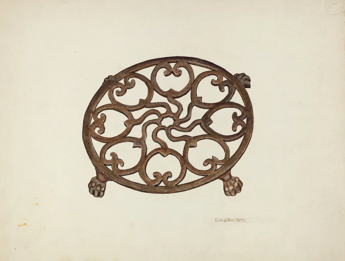 Trivet by Clarence W. Dawson, index of american design, 1942