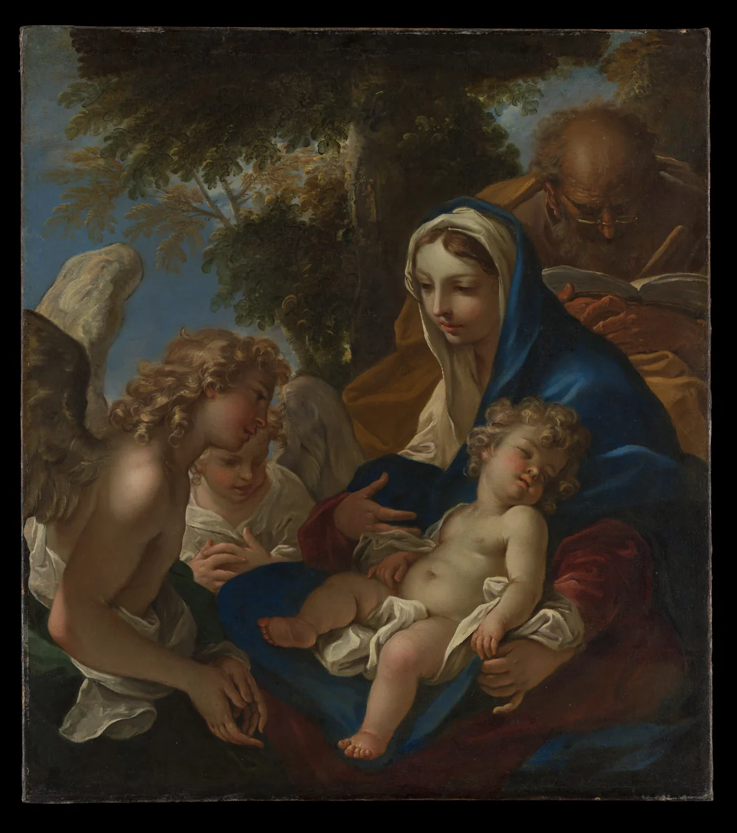 The Holy Family with Angels by Sebastiano Ricci, painting, 1695-1705