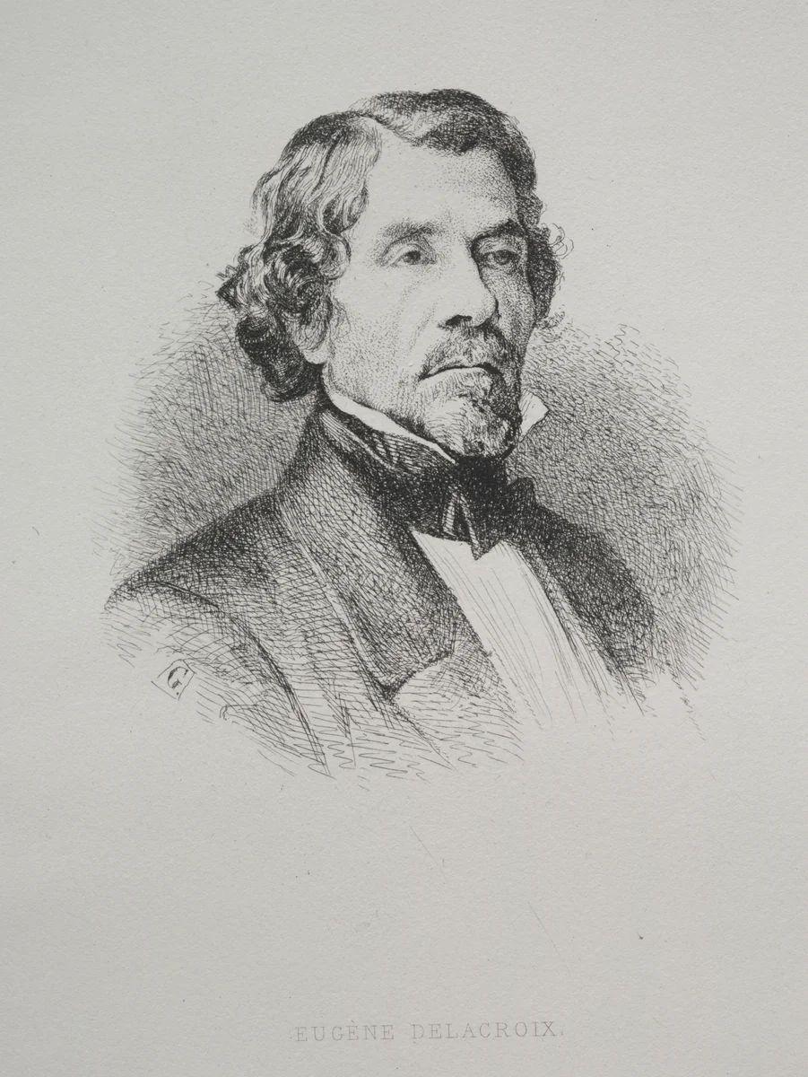 Eugène Delacroix by Jean François Gigoux, print, 1800-1900