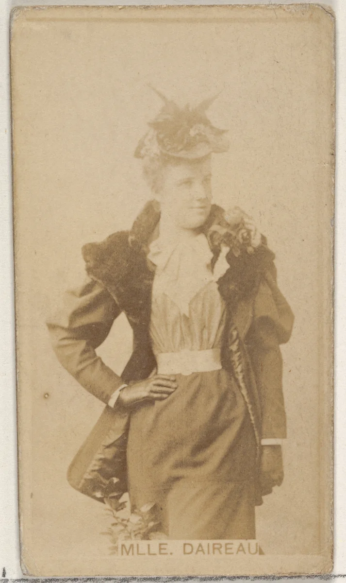 Mlle. Daireaux, from the Actors and Actresses series (N45, Type 8) for Virginia Brights Cigarettes by Allen & Ginter, photograph, 1885-1891