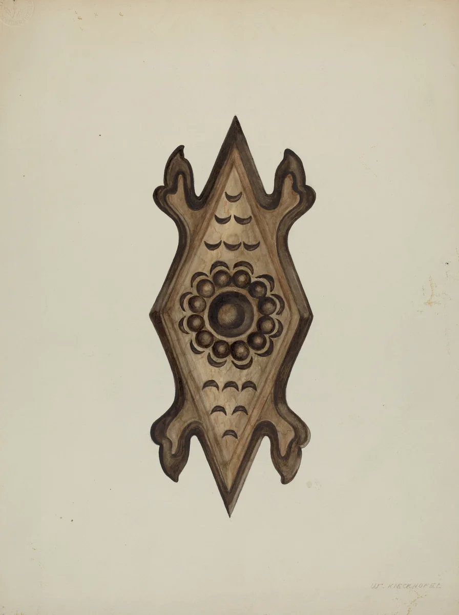 Detail, Side of Confessional by William Kieckhofel, index of american design, 1937