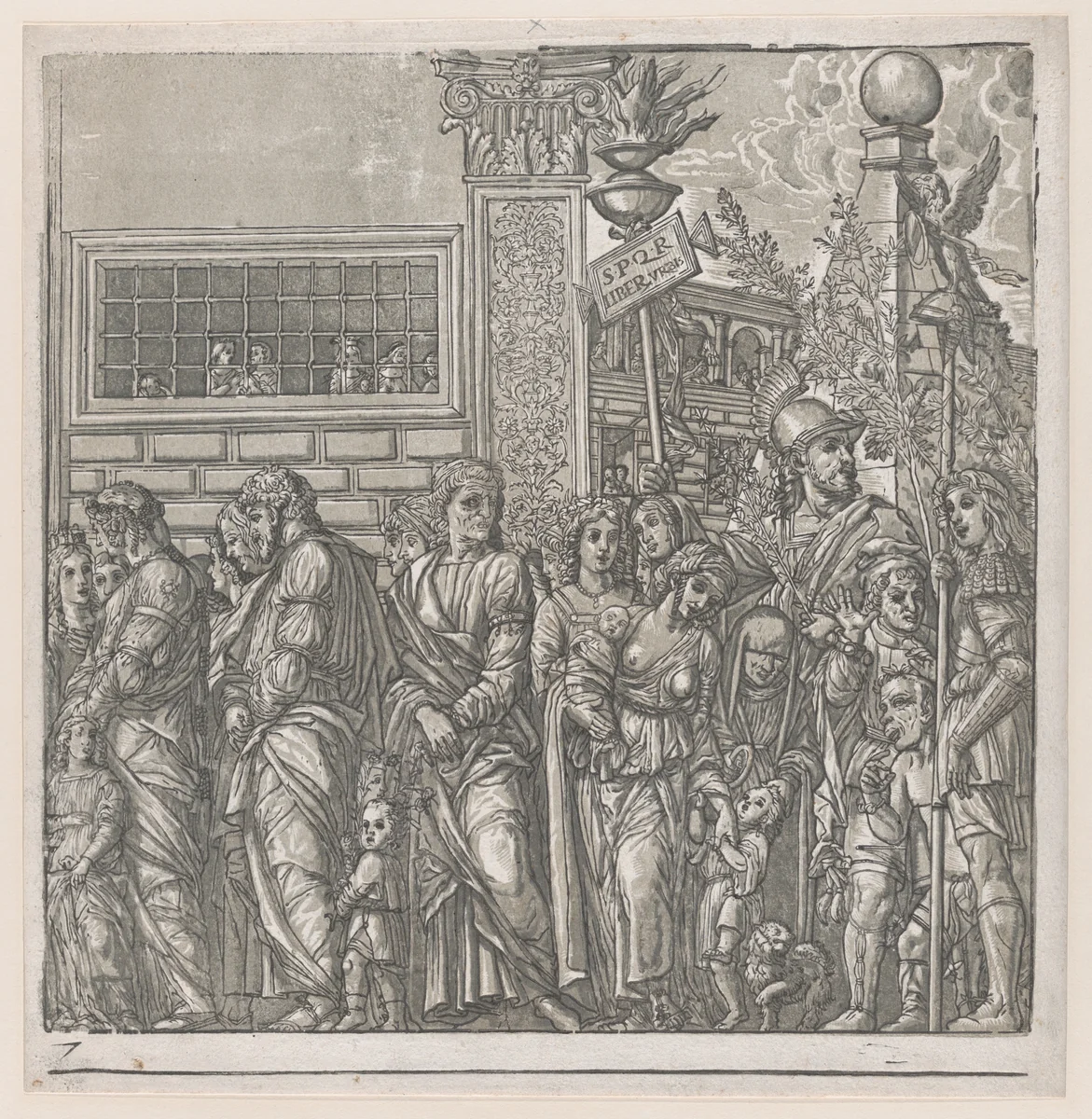 Sheet 7: Procession, from "The Triumph of Julius Caesar" by Andrea Andreani, print, 1599