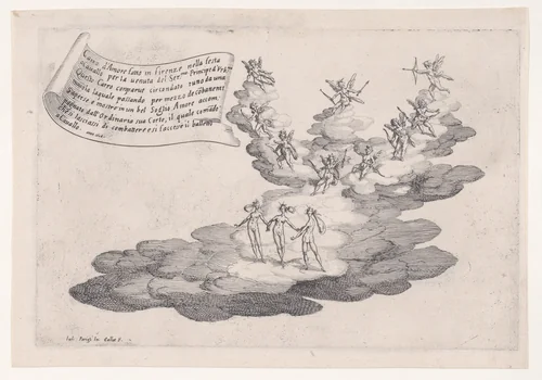Le Char de L'Amour, from "Guerre de Beauté" (Guerra di Bellezza) (War of Beauty) by Jacques Callot, print, 1616