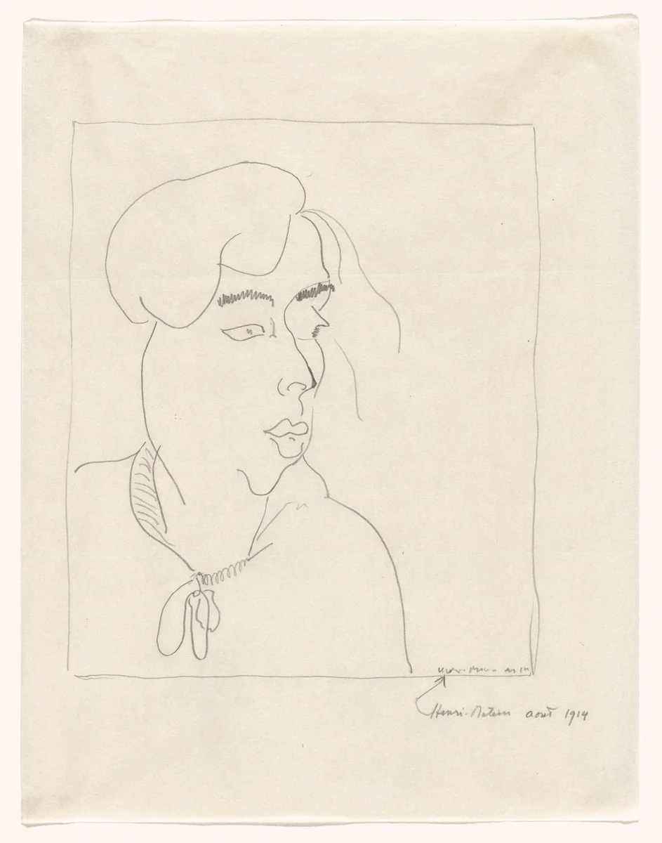 Yvonne Landsberg by Henri Matisse, drawing, 1914