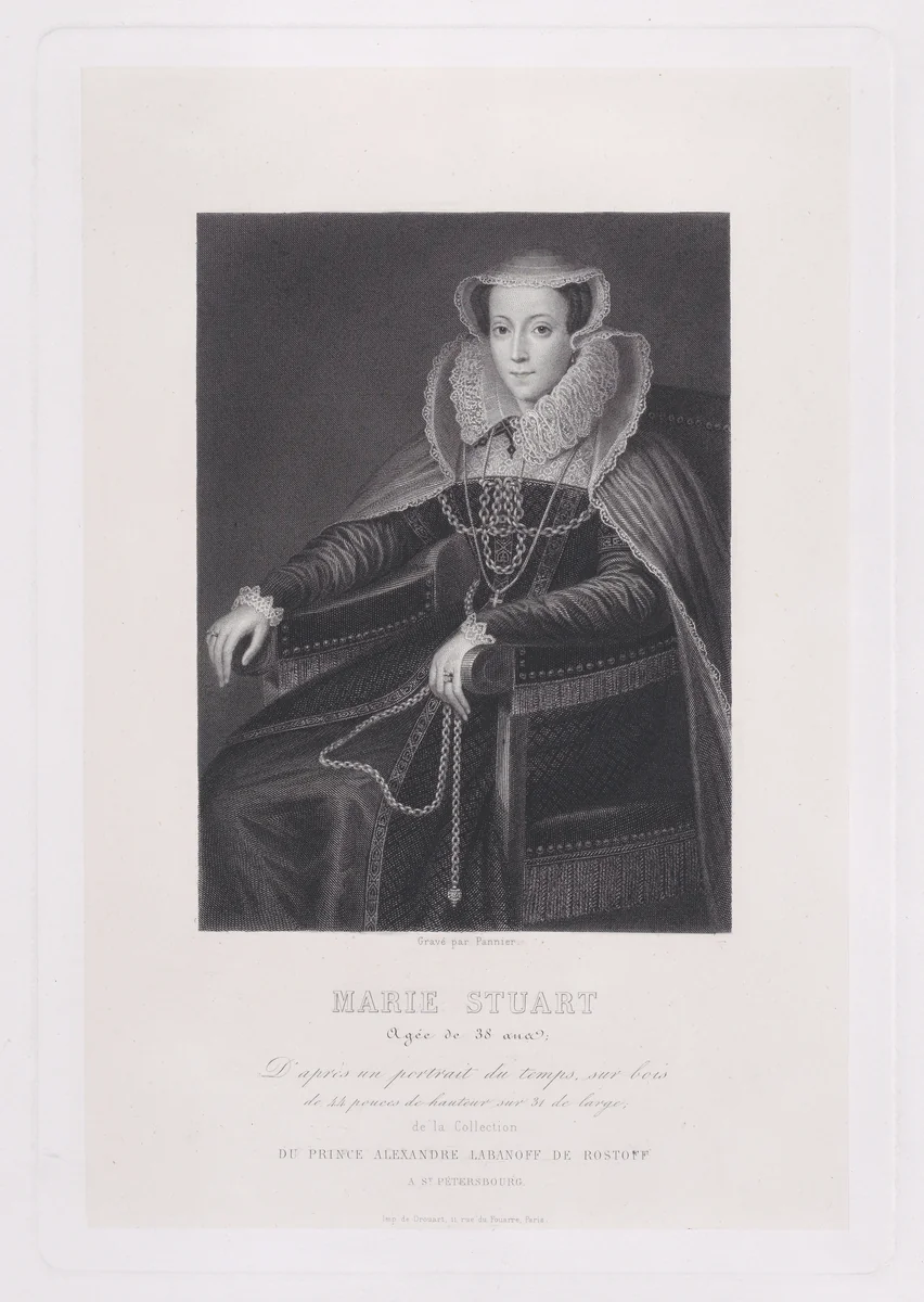 Marie Stuarte, agée de 38 ans by Jacques Etienne Pannier, print, 1856